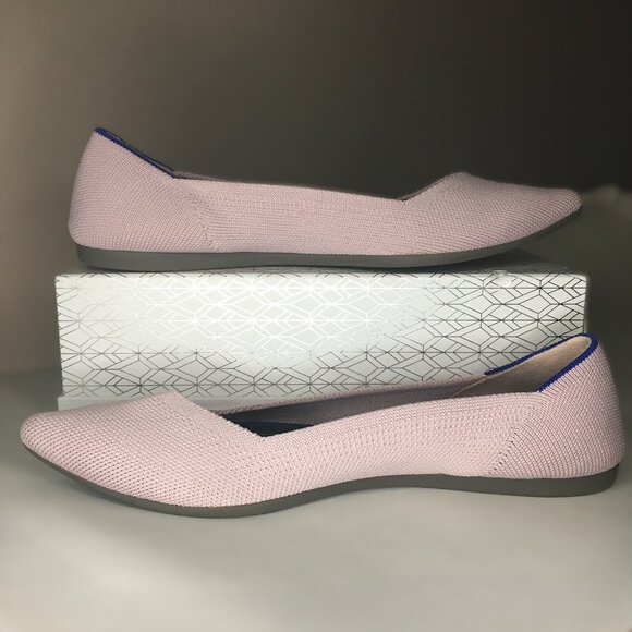 ROTHY'S "The Point II" Petal Pink Knit Fabric Slip On Ballet Flats - 8 1/2 - Picture 3 of 16